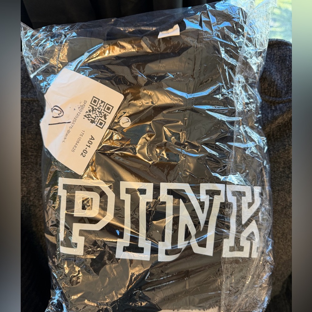 Women’s Pink Letter Print Crewneck Sweatshirt and Drawstring Track Pants Set L - Picture 13 of 13